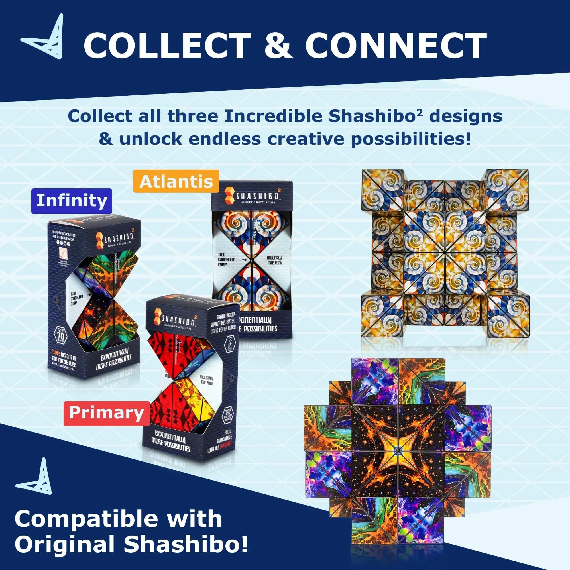 Shashibo Sensory Fidget Toy for Adults & Kids, Primary (ICOSA) | Shape Shifting Cube for Stress Relief - view 7