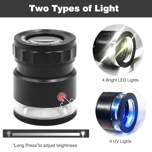 Koparneed 10x Jewelers Loupe Rechargeable with UV & LED Lights | Adjustable Focus for Gemstones & Jewelry Inspection thumbnail 4