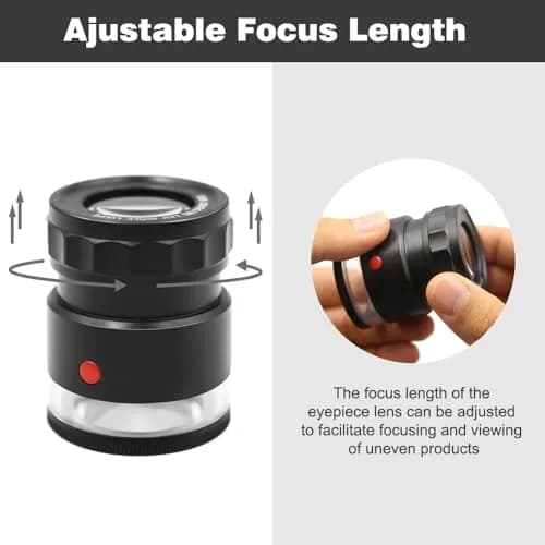 Koparneed 10x Jewelers Loupe Rechargeable with UV & LED Lights | Adjustable Focus for Gemstones & Jewelry Inspection thumbnail 5