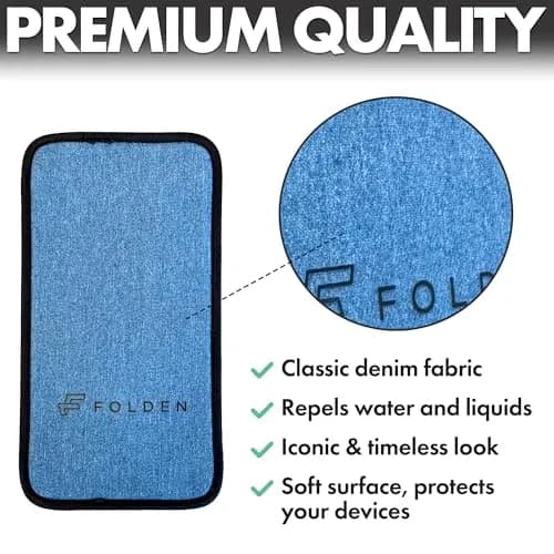 Flight Flap Airplane Phone Holder - Foldable Phone Stand for Plane Travel | Durable Denim, Lightweight & Travel-Friendly (70-120 chars) thumbnail 5