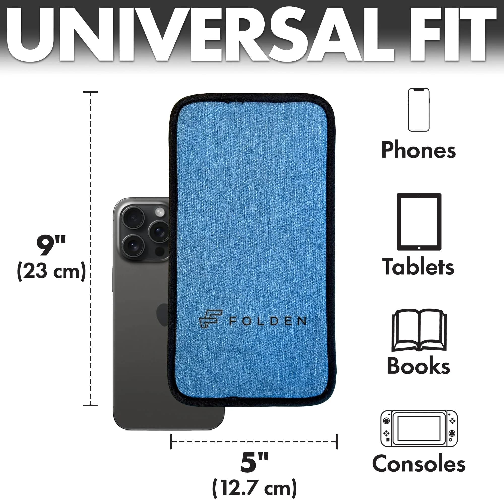 Flight Flap Large Denim Airplane Phone Holder | Flexible Portable Stand for Plane Travel - view 4