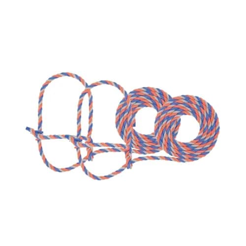 Weaver Livestock Braided Poly Rope Cattle Halter, Adjustable, Modern Style Cow Calf Halter, Livestock Handling Equipment for Showing, Blue/Coral/Gray (Pack of 2) thumbnail 1