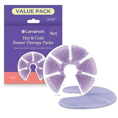 Lansinoh Breast Therapy Packs Hot and Cold 4 Count (226 g / 8 oz) | Lactation Consultant Recommended thumbnail 1