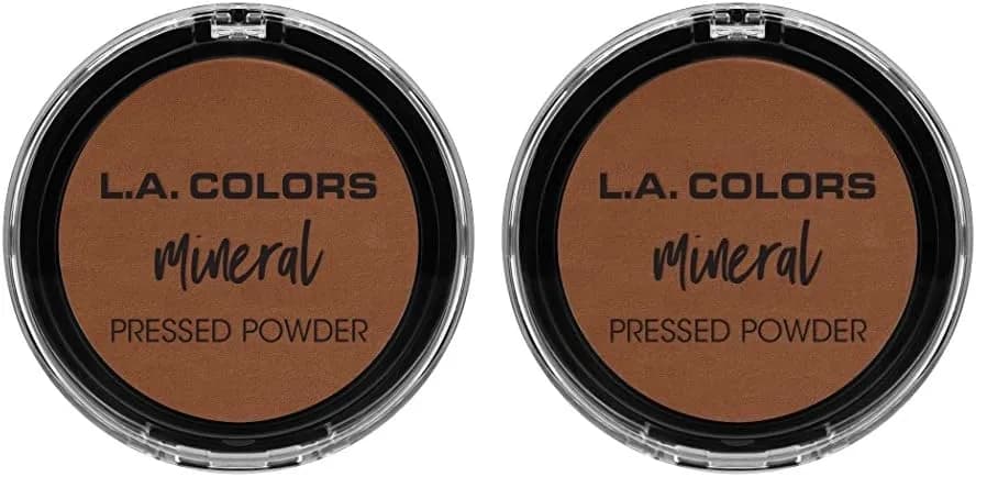 L.A. COLORS Mineral Pressed Powder Ebony 32g (1 oz Pack of 2) | Long-Lasting Matte Finish thumbnail 2