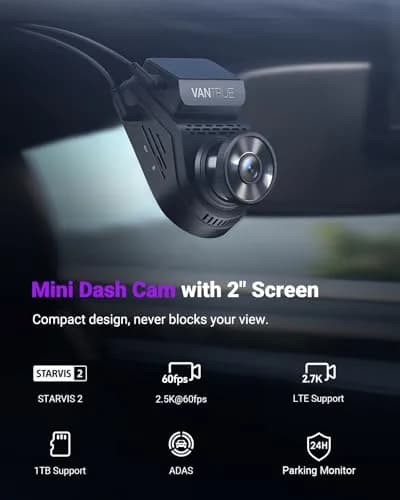 VANTRUE S1 Pro 2.7K STARVIS 2 Mini Dash Cam Front, ADAS AI Car Camera | 158° Wide, Night Vision, GPS, Wi-Fi thumbnail 4