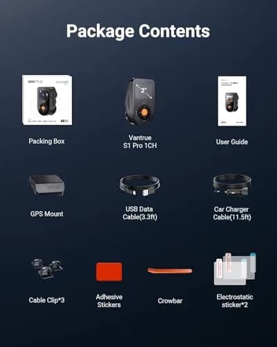 VANTRUE S1 Pro 2.7K STARVIS 2 Mini Dash Cam Front, ADAS AI Car Camera | 158° Wide, Night Vision, GPS, Wi-Fi thumbnail 9