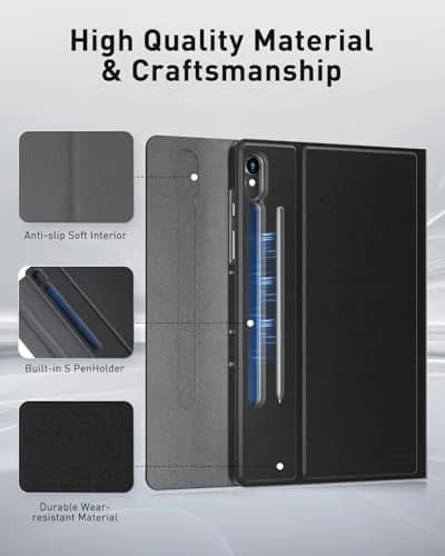 TUNKARMOR Keyboard Case with Mouse for Samsung Galaxy Tab S10 Lite/S10 FE/S9 FE/S9/S8/S7 10.9"/11" | Detachable Keyboard & Pencil Holder thumbnail 6