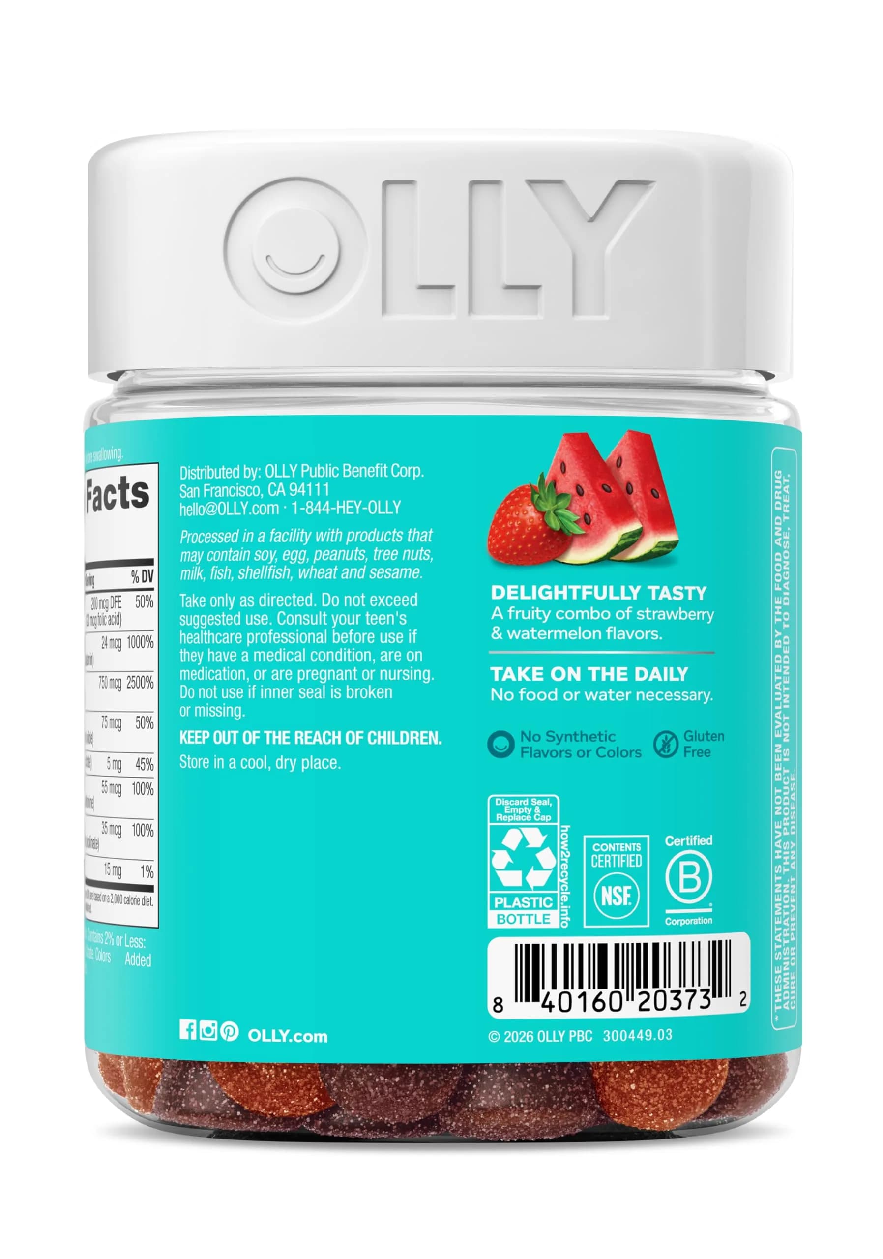 OLLY Teen Girl Multi Gummy Vitamins 100 Count | Supports Healthy Skin and Immune System - view 8