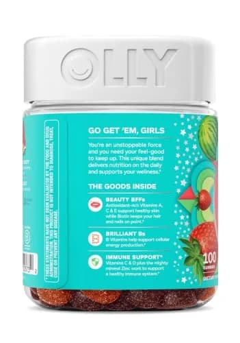 OLLY Teen Girl Multi Gummy Vitamins 100 Count | Supports Healthy Skin and Immune System thumbnail 9