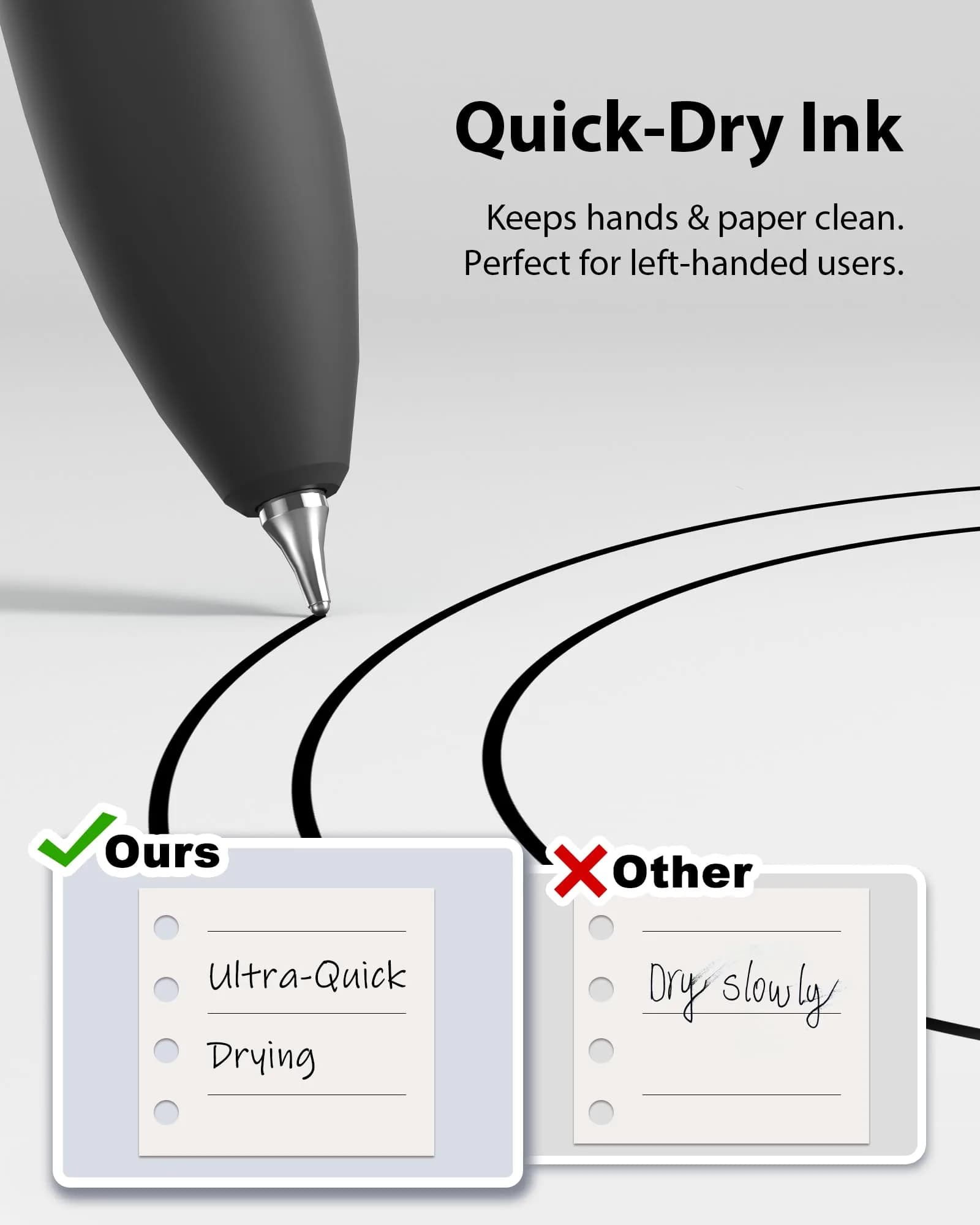 Hiacry 8 Pack Gel Pens | 0.7mm Fine Point Black Ink | Smooth Writing & Quick-Dry - view 5