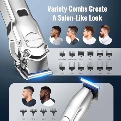 Jack & Rose Hair Clippers for Men Set 4-in-1 | Cordless Professional Hair Trimmer with LED Display thumbnail 6