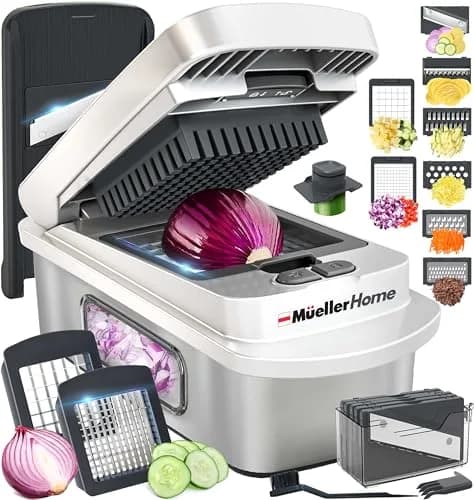 JANSKA Pro-Series 10-in-1 Multi Vegetable Chopper & Mandoline Slicer, Stainless Steel Blades, 1.13 kg (2.5 lb) | 8 Blades for Chopping, Slicing, Julienne & More thumbnail 1