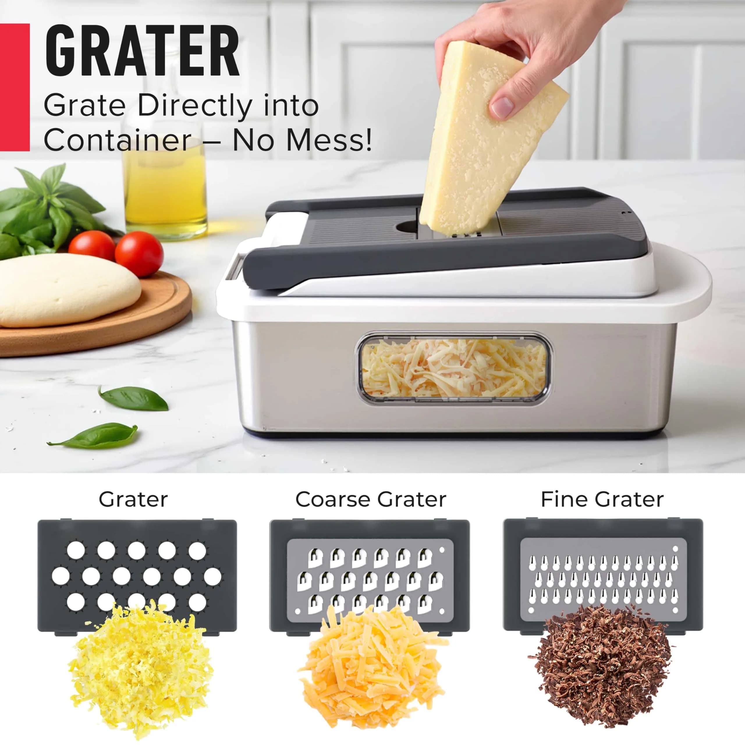 JANSKA Pro-Series 10-in-1 Multi Vegetable Chopper & Mandoline Slicer, Stainless Steel Blades, 1.13 kg (2.5 lb) | 8 Blades for Chopping, Slicing, Julienne & More - view 5