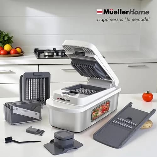 JANSKA Pro-Series 10-in-1 Multi Vegetable Chopper & Mandoline Slicer, Stainless Steel Blades, 1.13 kg (2.5 lb) | 8 Blades for Chopping, Slicing, Julienne & More thumbnail 7