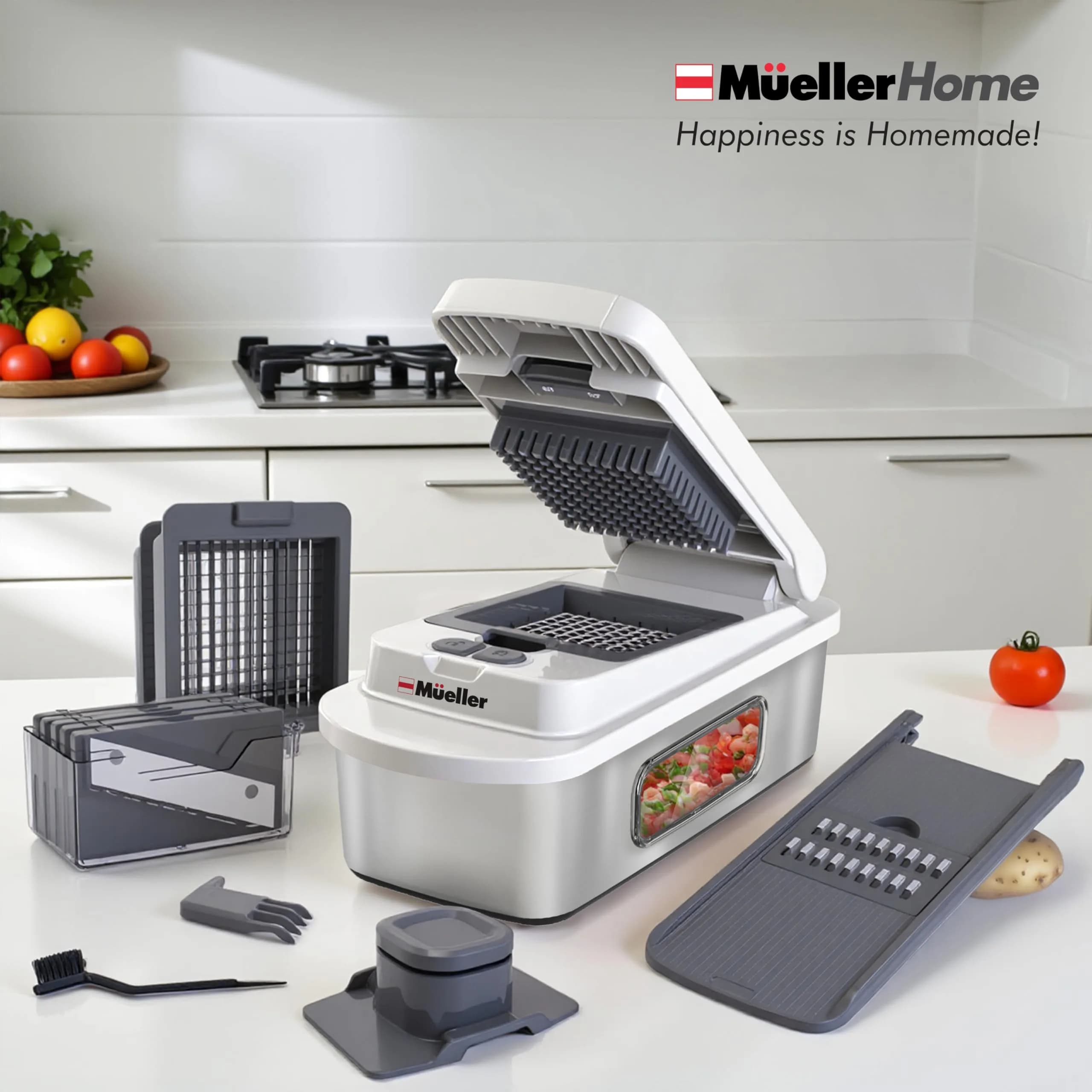 JANSKA Pro-Series 10-in-1 Multi Vegetable Chopper & Mandoline Slicer, Stainless Steel Blades, 1.13 kg (2.5 lb) | 8 Blades for Chopping, Slicing, Julienne & More - view 7