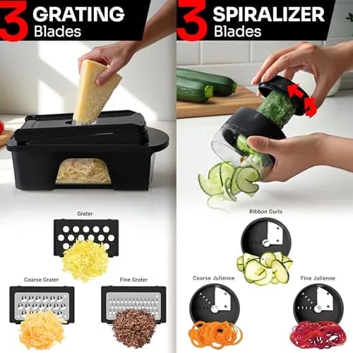 JANSKA Ultimate 12 Blade Vegetable Chopper & Mandoline Slicer 1.32 kg (2.9 lb) | Multi-Functional Kitchen Tool thumbnail 5