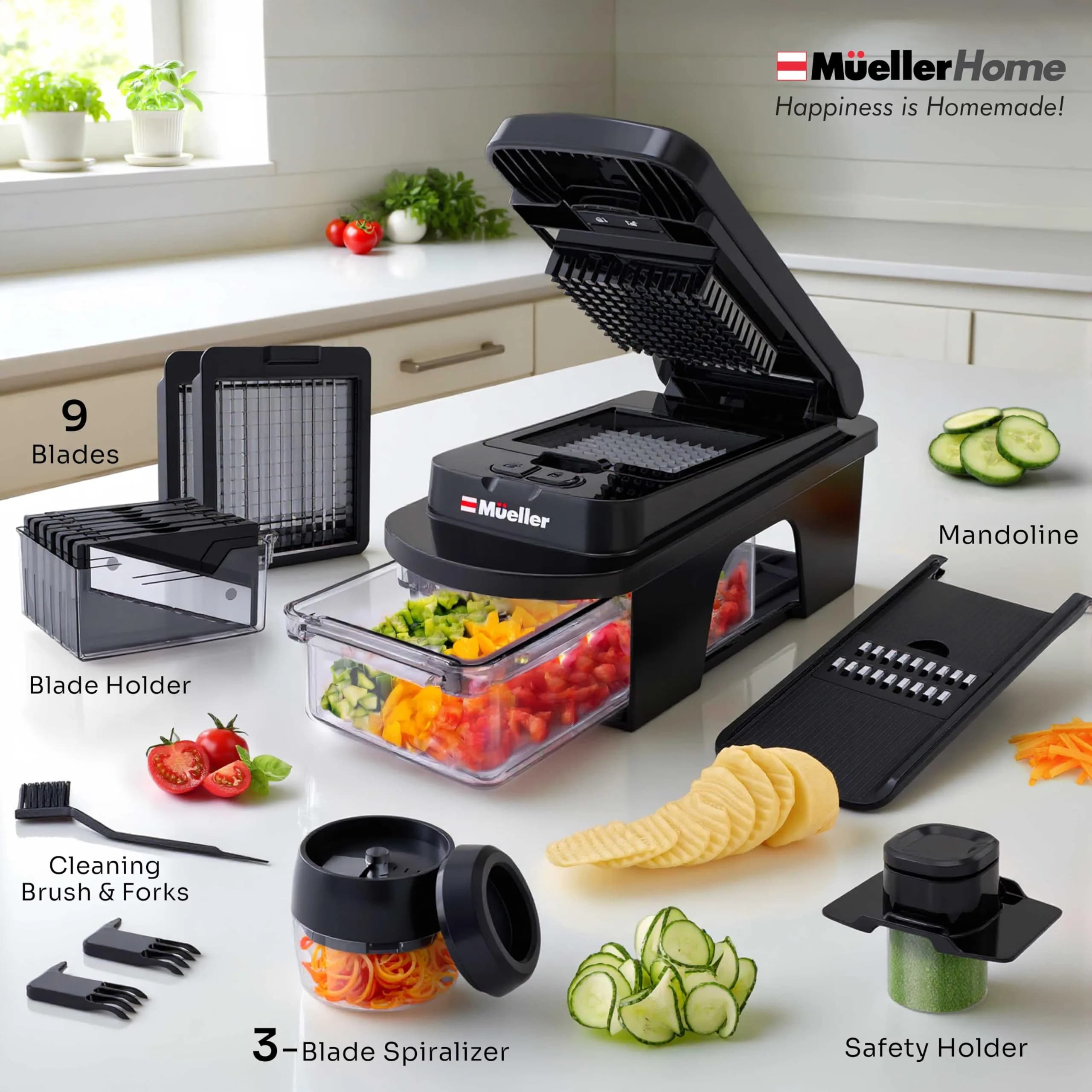 JANSKA Ultimate 12 Blade Vegetable Chopper & Mandoline Slicer 1.32 kg (2.9 lb) | Multi-Functional Kitchen Tool - view 6