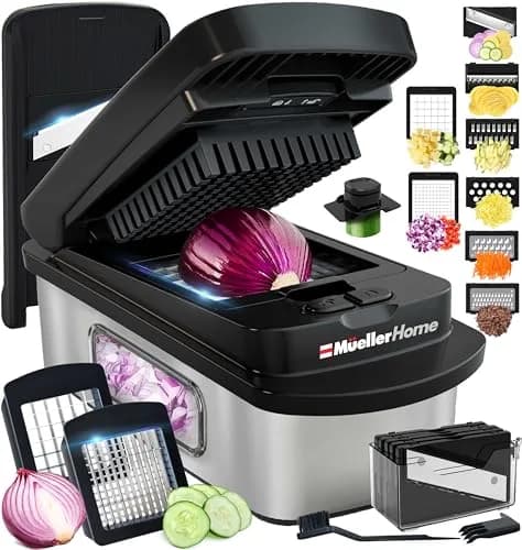 JANSKA Pro-Series 10-in-1 Stainless Steel Multi Vegetable Chopper & Mandoline Slicer | 1.13 kg (2.5 lb) Stainless Steel/Black thumbnail 1