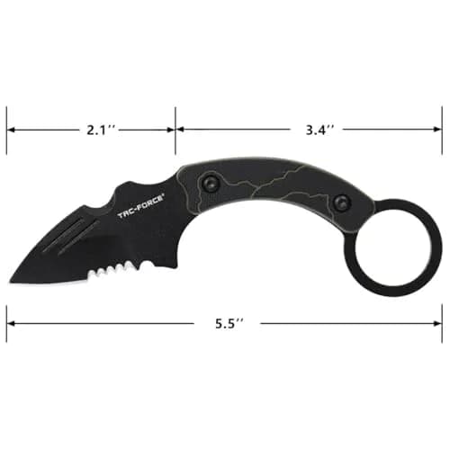 Tac-Force Fixed Blade Knife, 5.5 Inches Overall, G10 Handle with Finger Ring, Black Nylon Sheath for Hunting, Camping, Outdoor thumbnail 2