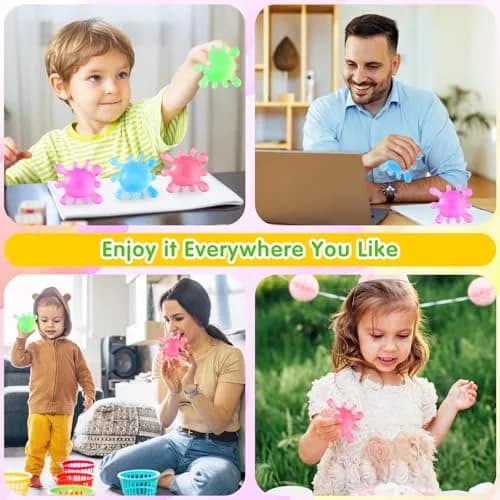 Drephere Splat-Tastic Squishy Stress Ball Toy | Textured Sensory Cube for Kids & Adults, Blue, 8.7cm (3.15"x3.15"x1.57") thumbnail 6