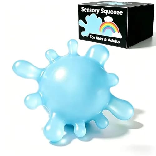 Drephere Splat-Tastic Squishy Stress Ball Toy | Textured Sensory Cube for Kids & Adults, Blue, 8.7cm (3.15"x3.15"x1.57") thumbnail 1