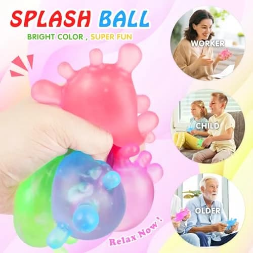 Drephere Splat-Tastic Squishy Stress Ball Toy | Textured Sensory Cube for Kids & Adults, Blue, 8.7cm (3.15"x3.15"x1.57") thumbnail 2