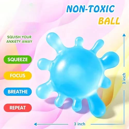 Drephere Splat-Tastic Squishy Stress Ball Toy | Textured Sensory Cube for Kids & Adults, Blue, 8.7cm (3.15"x3.15"x1.57") thumbnail 3