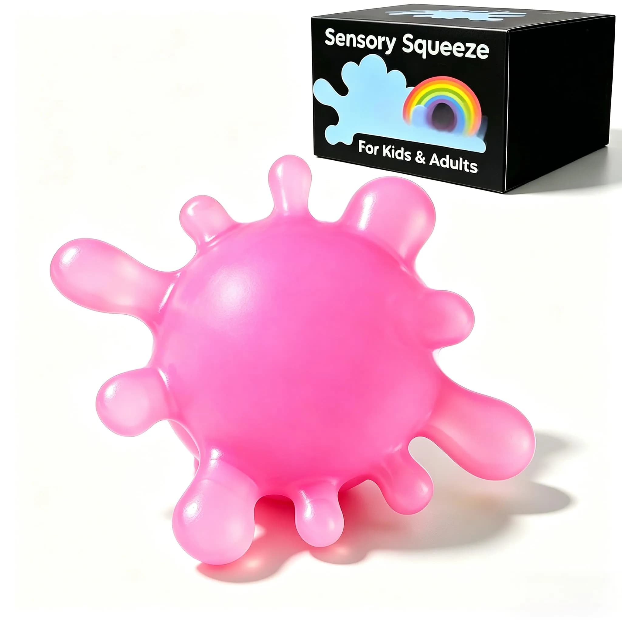 Drephere Splat-Tastic Squishy Stress Ball Toy (Purple, 3.15" x 3.15" x 1.57") | Sensory Fidget Toy for Kids - main product image