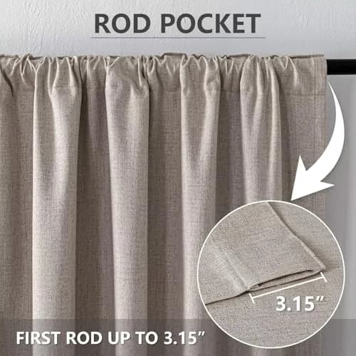 Zyvola 100% Blackout Curtains 52"W x 90"L | Thermal Insulated Room Darkening (120 chars) thumbnail 3