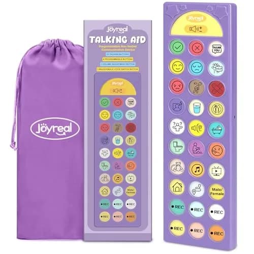 Joyreal AAC Device for Autism, Speech Therapy & Stroke Rehab Talking Aid with 23 Buttons & Adjustable Volume, Purple thumbnail 1