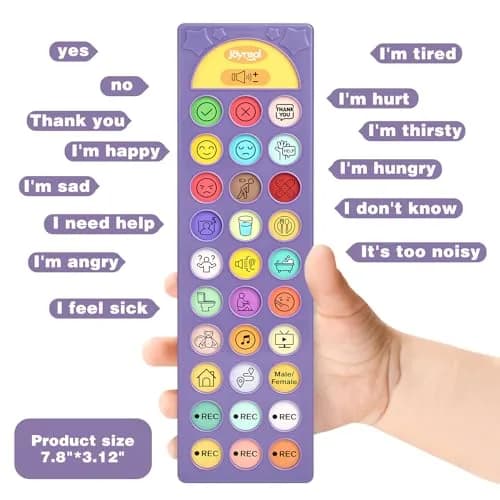 Joyreal AAC Device for Autism, Speech Therapy & Stroke Rehab Talking Aid with 23 Buttons & Adjustable Volume, Purple thumbnail 5