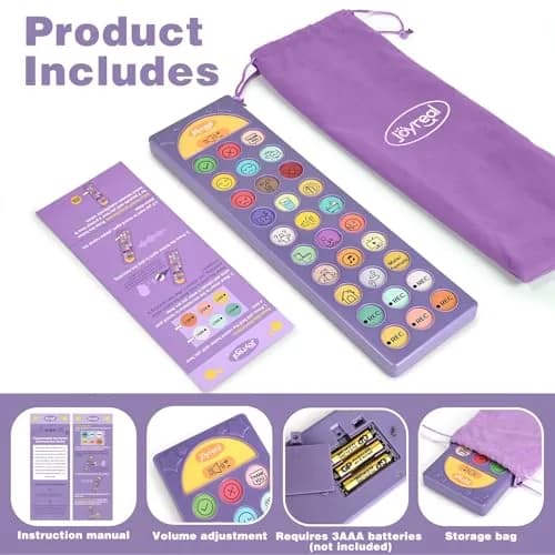 Joyreal AAC Device for Autism, Speech Therapy & Stroke Rehab Talking Aid with 23 Buttons & Adjustable Volume, Purple thumbnail 7