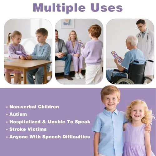 Joyreal AAC Device for Autism, Speech Therapy & Stroke Rehab Talking Aid with 23 Buttons & Adjustable Volume, Purple thumbnail 8