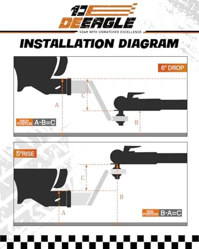 DEEAGLE 2 inch Ball Hitch with Pin, 7500lbs GTW 750lbs TW, 6 inch Drop, 4.5 inch Rise | Heavy Duty Steel Trailer Hitch Mount thumbnail 4