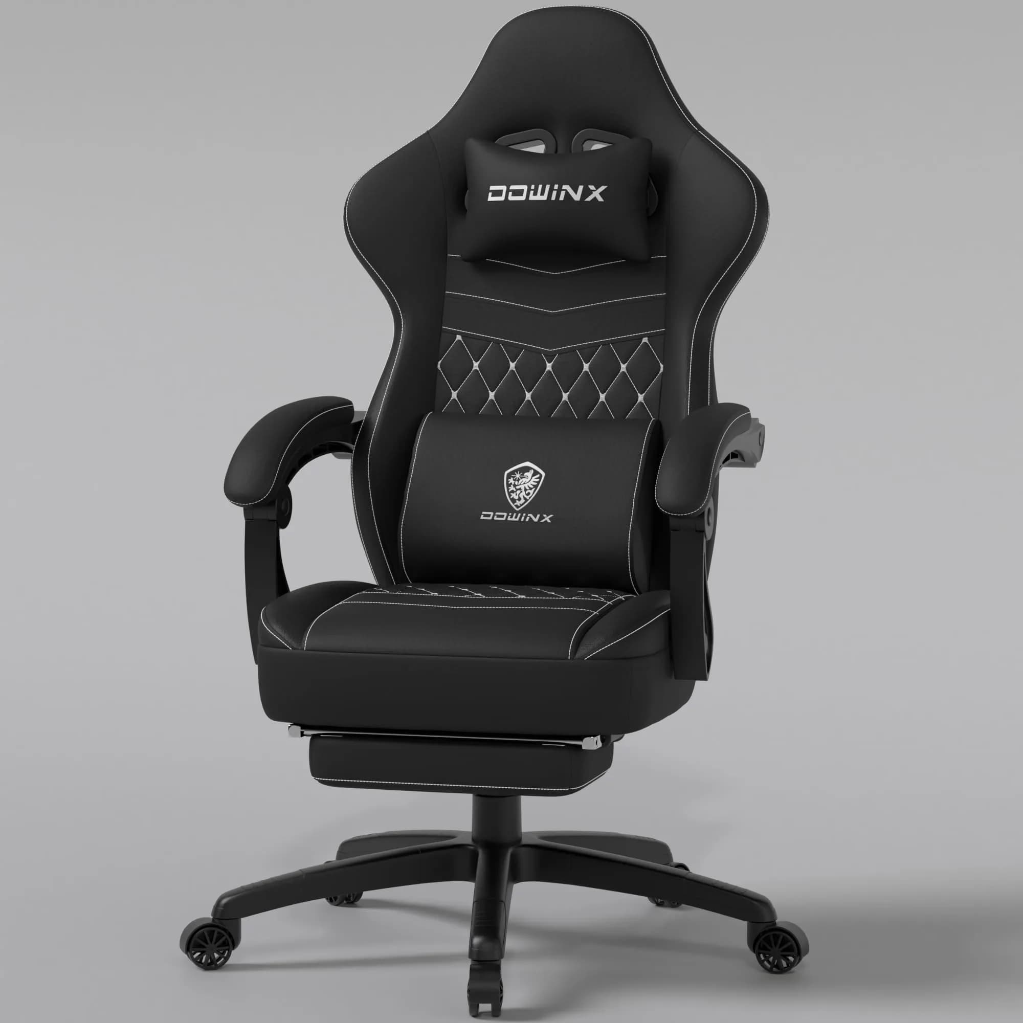 Dowinx Gaming Chair - Breathable Fabric with Gel Pad & Retractable Footrest | Ergonomic Comfort for Extended Sessions - main product image