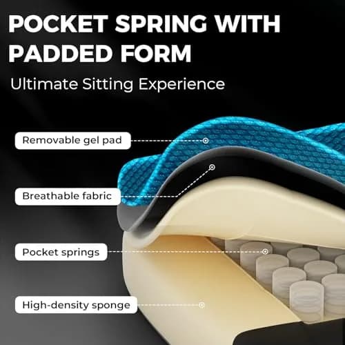 Dowinx Gaming Chair - Breathable Fabric with Gel Pad & Retractable Footrest | Ergonomic Comfort for Extended Sessions thumbnail 2