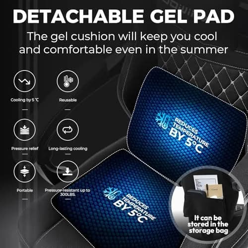 Dowinx Gaming Chair - Breathable Fabric with Gel Pad & Retractable Footrest | Ergonomic Comfort for Extended Sessions thumbnail 3