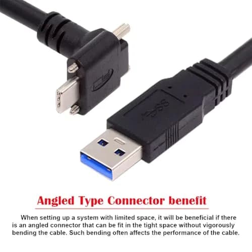 JSER USB 3.1 Type-C Dual Screw Locking Data Cable 2.0M | Secure Angled Connection for Camera thumbnail 8
