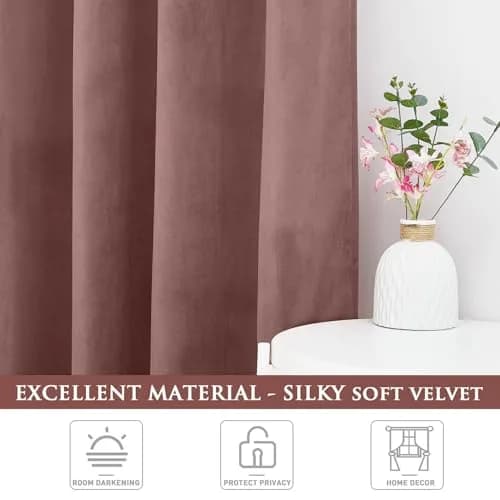 StangH Wild Rose Pink Velvet Curtains Nursery Privacy | Room Darkening, Energy Saving, Elegant thumbnail 7