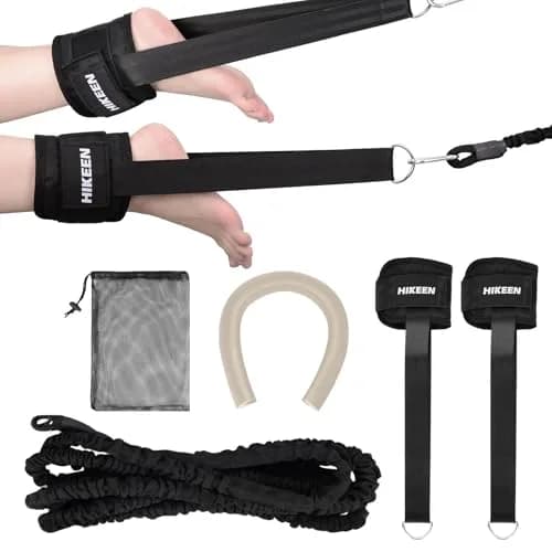 Hikeen Swim Ankle Straps 2-Pack | 4m Tether with Metal Buckle & Bumper Strips for Stationary Swim Training thumbnail 1
