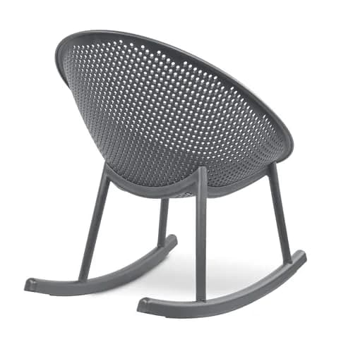 2xhome Set of 2 Patio Rocking Chairs | Oval Egg Shaped Lounge Rocker | All Weather Plastic | Modern Accent Side Chair for Indoor or Outdoor Use, Gray thumbnail 8