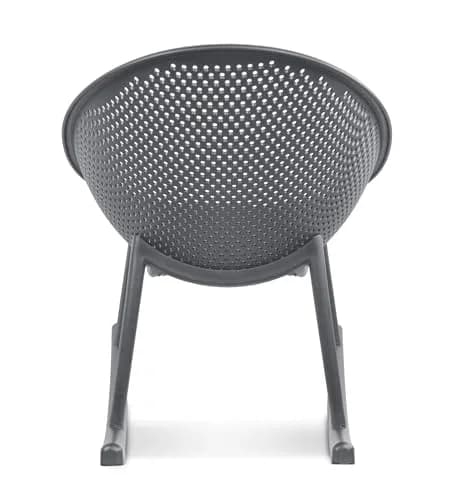 2xhome Set of 2 Patio Rocking Chairs | Oval Egg Shaped Lounge Rocker | All Weather Plastic | Modern Accent Side Chair for Indoor or Outdoor Use, Gray thumbnail 9
