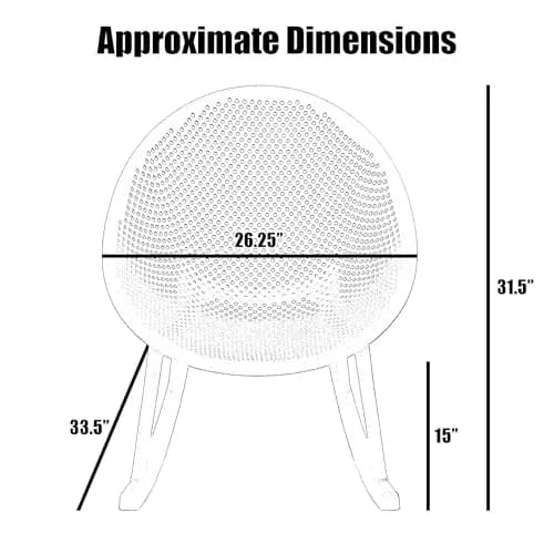 2xhome Set of 2 Patio Rocking Chairs | Oval Egg Shaped Lounge Rocker | All Weather Plastic | Modern Accent Side Chair for Indoor or Outdoor Use, Gray thumbnail 3