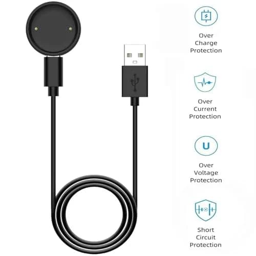 Xininyia 2-Pack Magnetic Smartwatch Charger Cable for Amazfit Bip 6/Active 2 Square, 100cm | Fast Charging Dock thumbnail 4