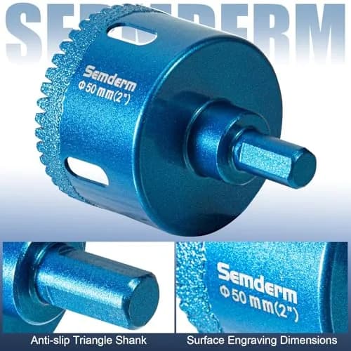 Semderm Diamond Hole Saw Kit 6mm-50mm (0.23in-1.97in) | Cuts Tile, Glass, Stone, Ceramic thumbnail 5