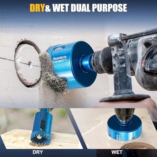 Semderm Diamond Hole Saw Kit 6mm-50mm (0.23in-1.97in) | Cuts Tile, Glass, Stone, Ceramic thumbnail 7