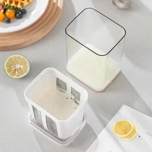 HOXXU Greek Yogurt Strainer 1800ml (1.9L) Fine Mesh Stainless Steel & BPA-Free Plastic with Lid | Homemade Greek Yogurt Maker thumbnail 12