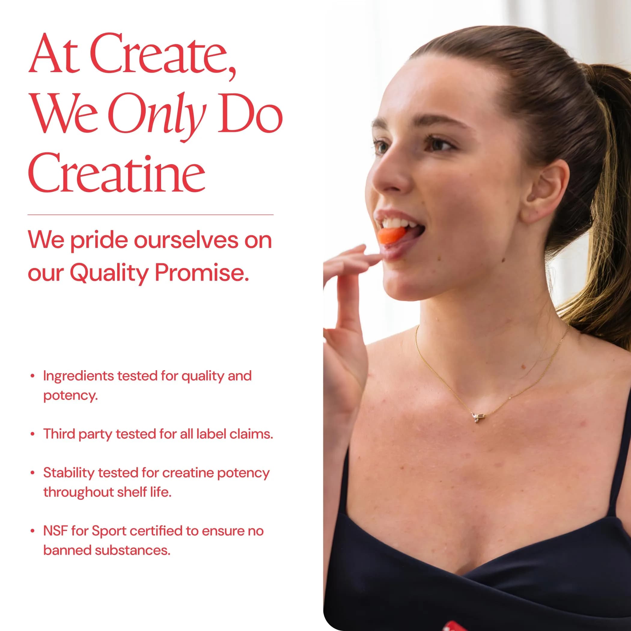 Create Creatine Monohydrate Gummies for Men & Women, Boost Focus, Strength, and Endurance, Anti-Melting Formula, Vegan, Gluten-Free, Non-GMO, 1.5g of Creatine per Gummy (90 Count) - view 5