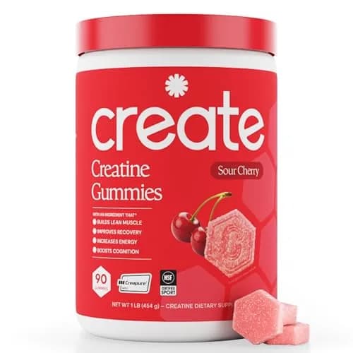 Create Creatine Monohydrate Gummies for Men & Women, Boost Focus, Strength, and Endurance, Anti-Melting Formula, Vegan, Gluten-Free, Non-GMO, 1.5g of Creatine per Gummy (90 Count) thumbnail 1