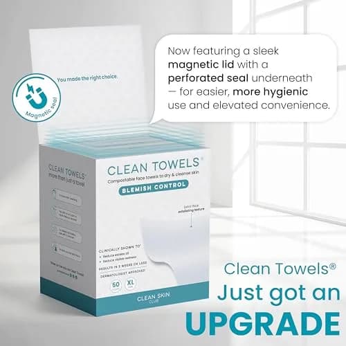 CLEAN SKIN CLUB Blemish Control Clean Towels XL, 50 Count (1 Pack) | Dermatologist-Approved for Oily Skin thumbnail 7